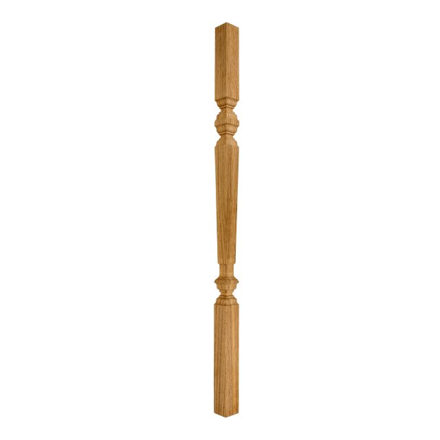 AW Oak-Square Turned Georgian-41mm x 900 - Wooden staircase spindle.