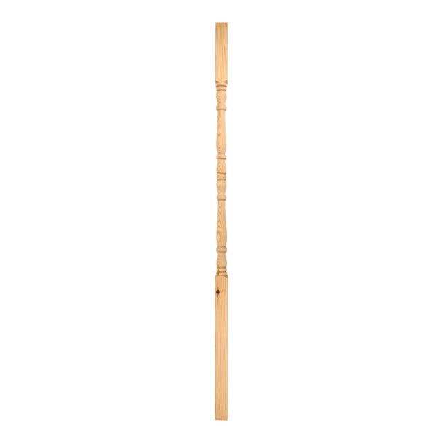 Pine-No 1-Tulip-35mm x 1100 - Wooden staircase spindle.