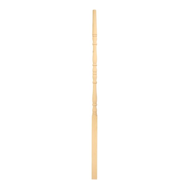Pine-No 1-Tulip Round Top-35mm x 1100 - Wooden staircase spindle.