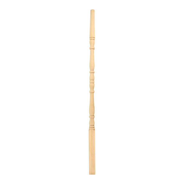 Pine-No 1-Tulip Round Top-35mm x 900 - Wooden staircase spindle.