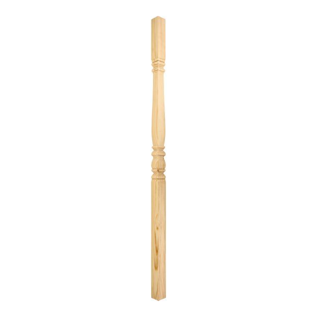 Pine-Square Turned Colonial No 2-41mm x 1100 - Wooden staircase spindle.