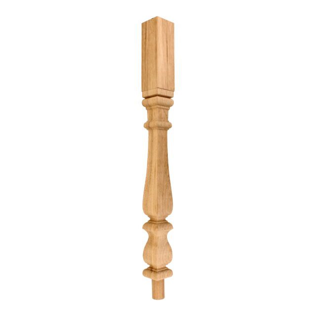 70mm-A/W Oak-Square Turned Colonial-No Cap