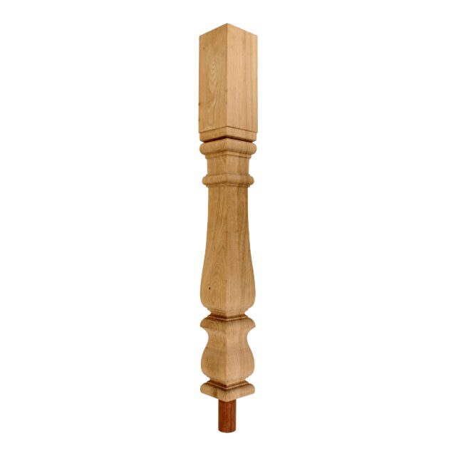 90mm-A/W Oak-Square Turned Colonial-No Cap