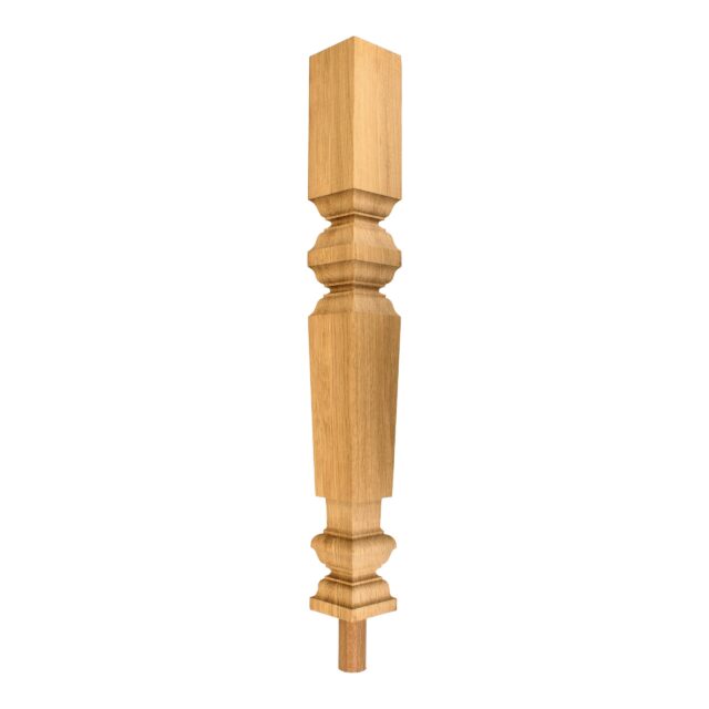 90mm-A/W Oak-Square Turned Georgian-No Cap