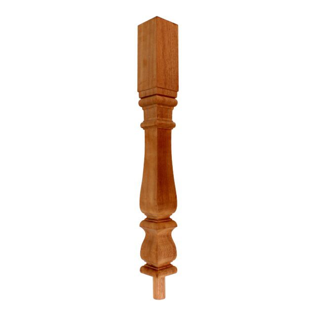 90mm-Mahogany-Square Turned Colonial-No Cap