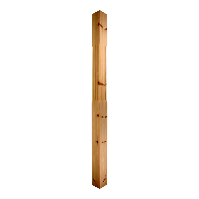 94mm-Pine-Square Chamfered & Fluted
