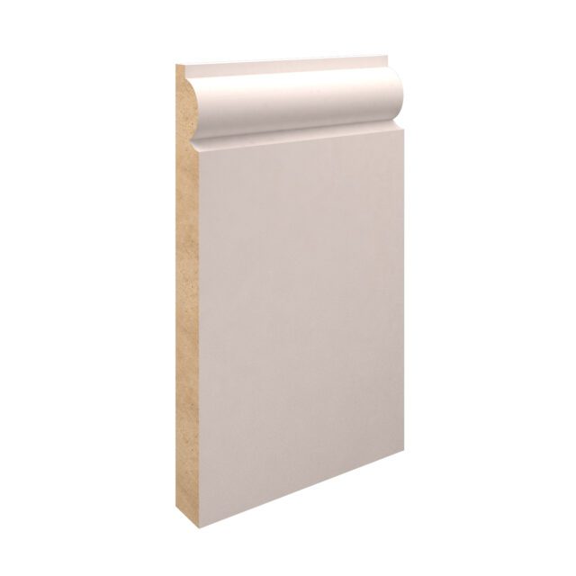 White Primed MDF-Torus Skirting-168x18x4400