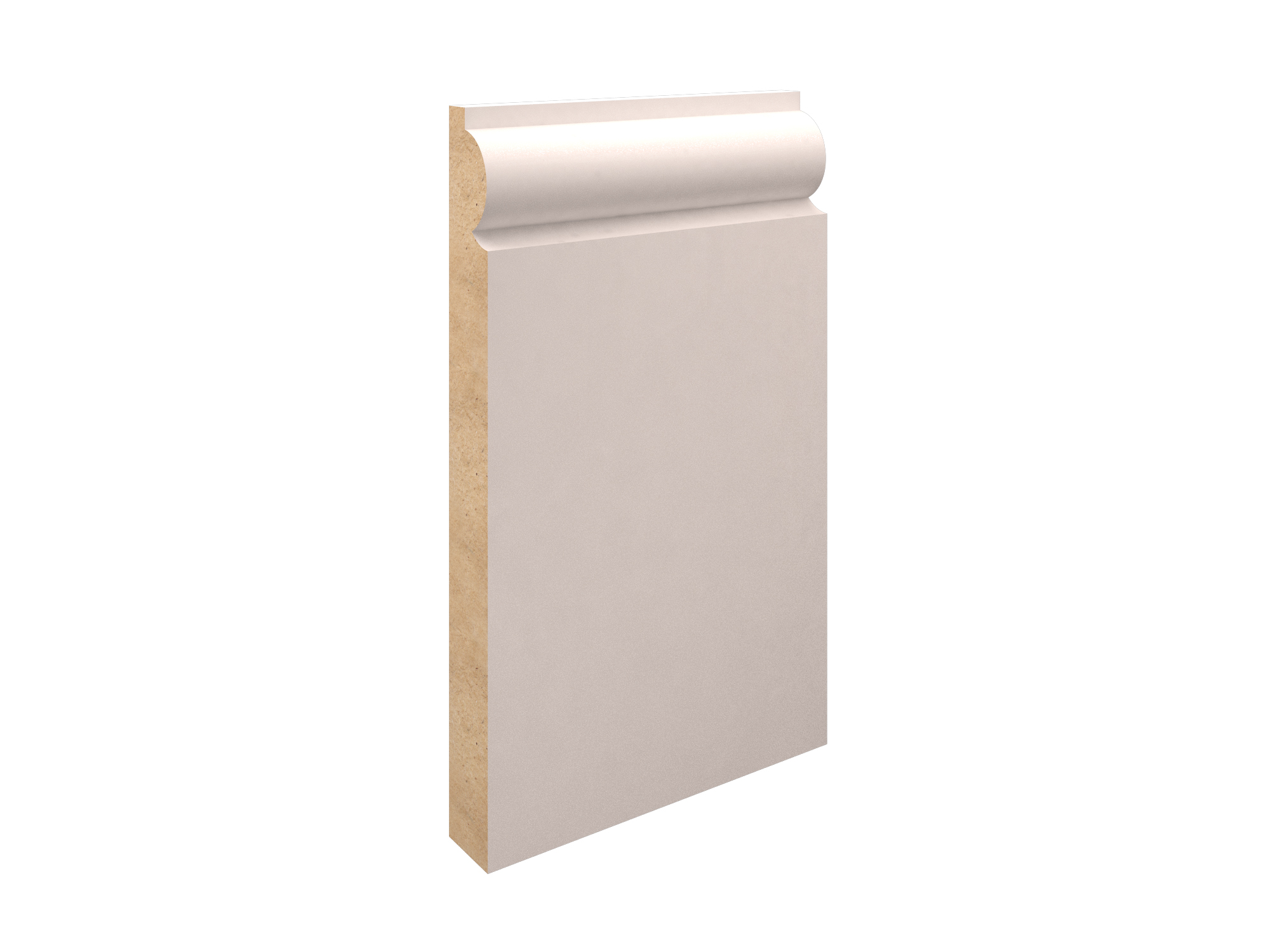 White Primed MDF-Torus Skirting-168x18x4400