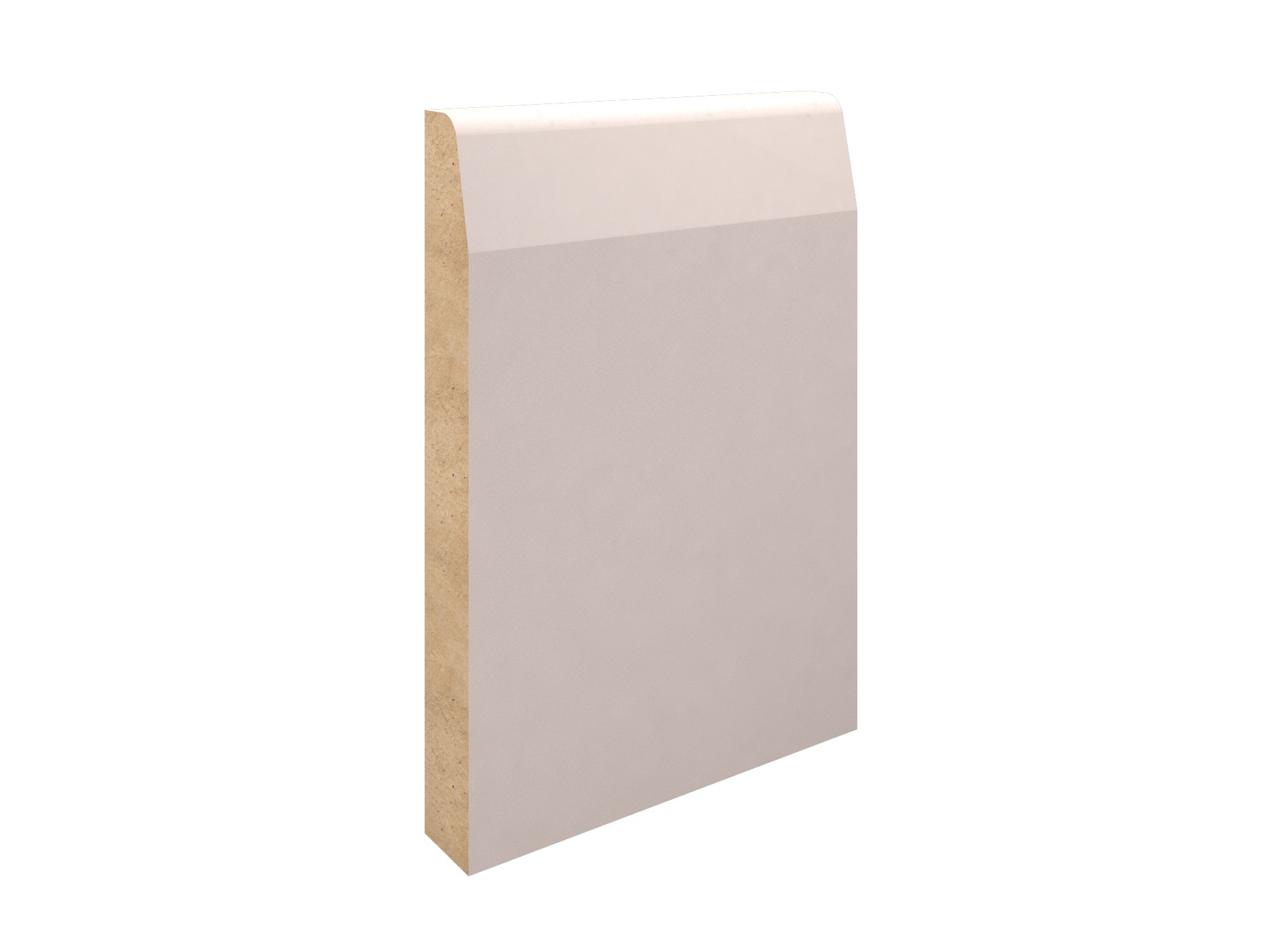 White Primed MDF-Chamfered & Rounded Skirting-144x18x4400