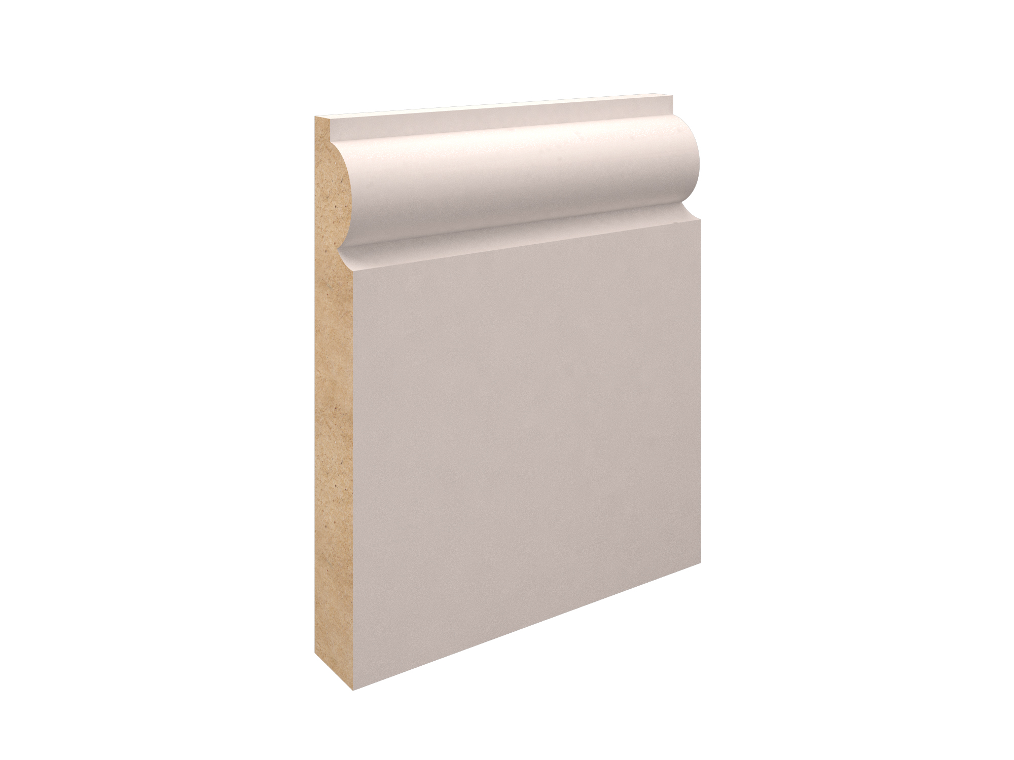 White Primed MDF-Torus Skirting-119x18x4400